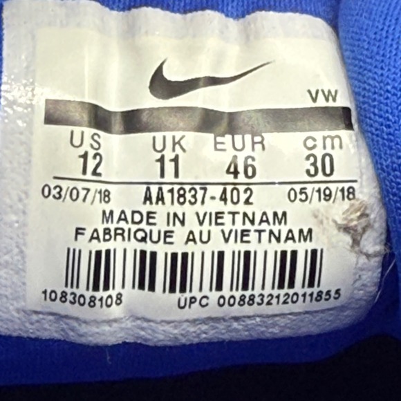 Nike Roshe G Golf Shoes Men's 12 AA1837-402 Game Royal Blue Spikeless - Picture 8 of 8